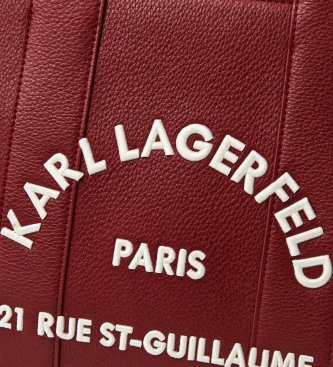 Karl Lagerfeld Bolso tote mediano de Rue St-Guillaume granate