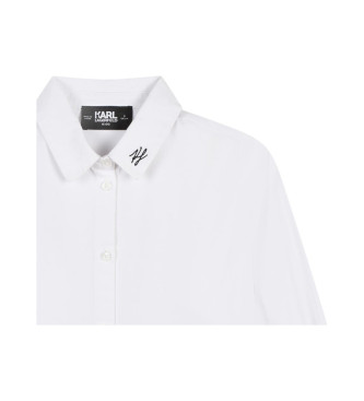 Karl Lagerfeld Camisa en sarga de nailon y algodn blanco