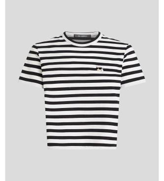 Karl Lagerfeld Sort, hvid stribet T-shirt