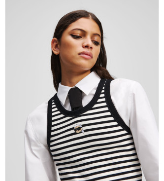 Karl Lagerfeld Majica Canalé Ikon bela, črna