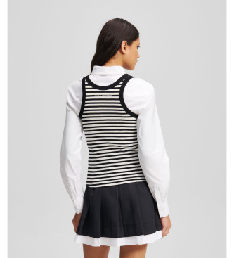 Karl Lagerfeld Majica Canalé Ikon bela, črna