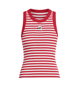 Karl Lagerfeld Maglietta a coste Red Ikon