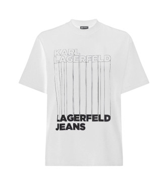 Karl Lagerfeld T-shirt branca com cdigo de barras