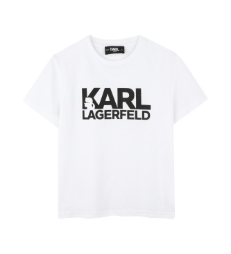 Karl Lagerfeld T-shirt a maniche corte con logo stampato bianco