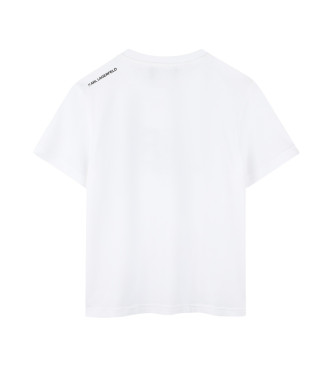 Karl Lagerfeld T-shirt a maniche corte con logo stampato bianco