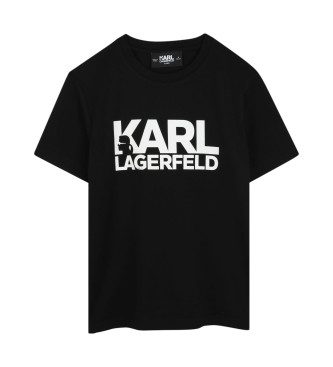 Karl Lagerfeld T-shirt a maniche corte con logo stampato nero