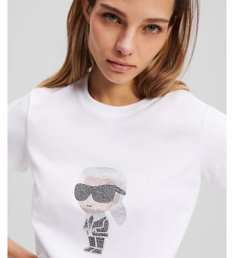 Karl Lagerfeld Karl Ikon Rhinestones T-shirt white