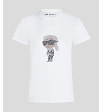 Karl Lagerfeld Karl Ikon Rhinestones T-shirt white