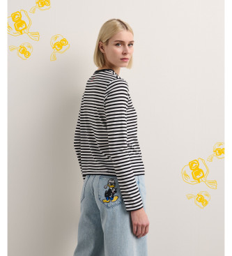 Karl Lagerfeld Disneyjeva črtasta majica bela, črna