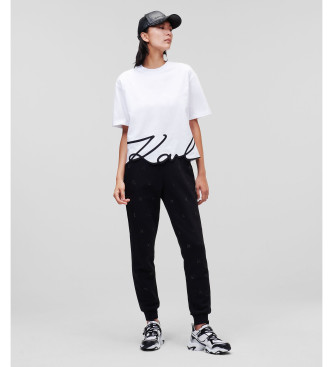 Karl Lagerfeld T-shirt com bainha de assinatura branca