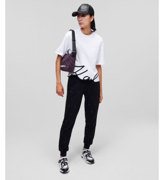 Karl Lagerfeld T-shirt com bainha de assinatura branca