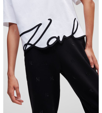 Karl Lagerfeld T-shirt com bainha de assinatura branca