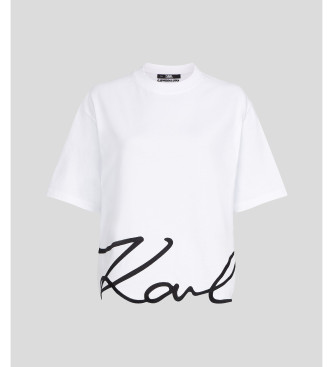 Karl Lagerfeld T-shirt com bainha de assinatura branca