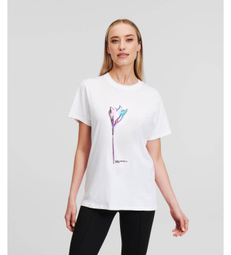 Karl Lagerfeld Maglietta con fiore bianco