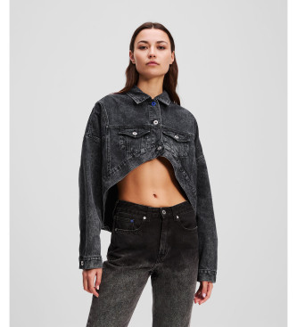 Karl Lagerfeld Oversize kratka jakna črna
