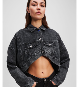 Karl Lagerfeld Oversize kratka jakna črna