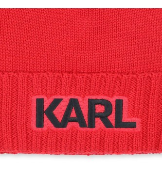 Karl Lagerfeld Red Turned Fist Hat