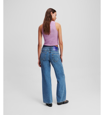 Karl Lagerfeld Blaue Skinny-Jeans mit doppelter Taille