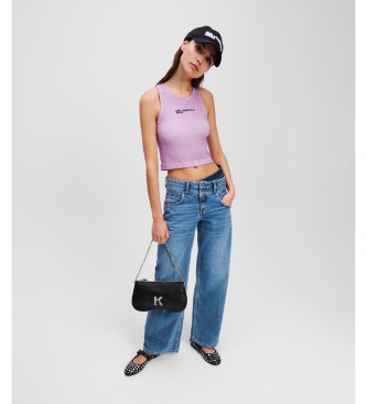 Karl Lagerfeld Blaue Skinny-Jeans mit doppelter Taille