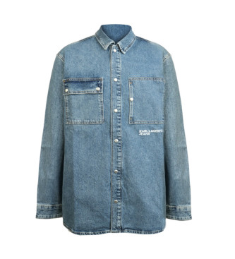 Karl Lagerfeld Chemise utilitaire en denim bleu