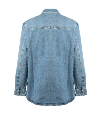 Karl Lagerfeld Chemise utilitaire en denim bleu