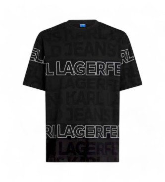 Karl Lagerfeld T-Shirt mit Monogramm Mitternacht schwarz