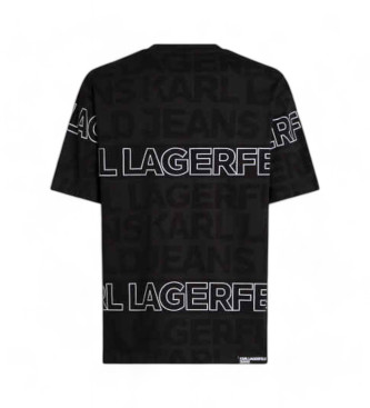 Karl Lagerfeld T-Shirt mit Monogramm Mitternacht schwarz