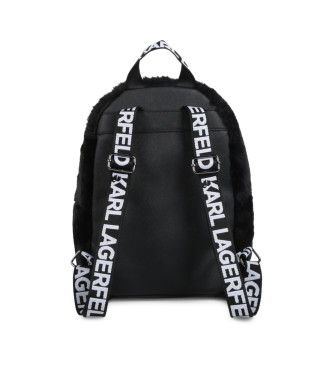 Karl Lagerfeld Black faux fur backpack