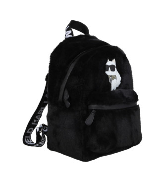 Karl Lagerfeld Schwarzer Kunstpelz-Rucksack