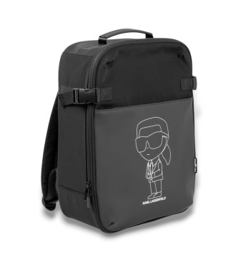 Karl Lagerfeld Schwarzer bedruckter Rucksack