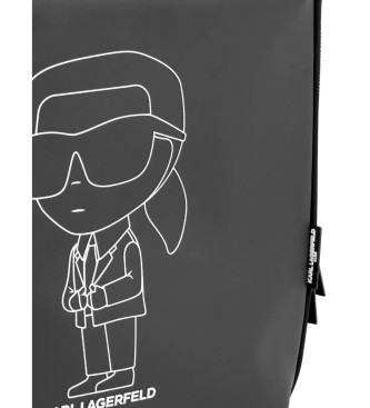 Karl Lagerfeld Schwarzer bedruckter Rucksack