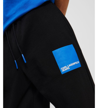 Karl Lagerfeld Kvadratne hlače z logotipom črne