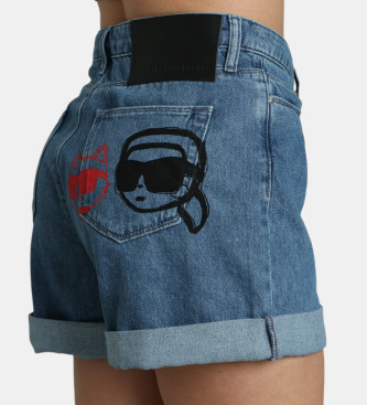 Karl Lagerfeld Shorts Gezicht blauw