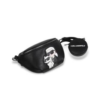 Karl Lagerfeld Black plain knitted bum bag