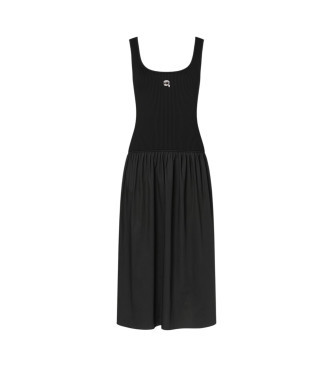 Karl Lagerfeld Robe Ikon Fabric Mix noir