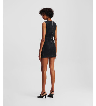 Karl Lagerfeld Schwarz beschichtetes Kleid