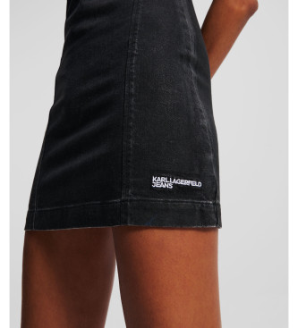 Karl Lagerfeld Schwarz beschichtetes Kleid