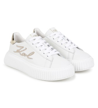 Karl Lagerfeld White leather trainers