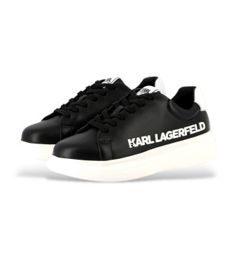 Karl Lagerfeld Logo embossed leather trainers black