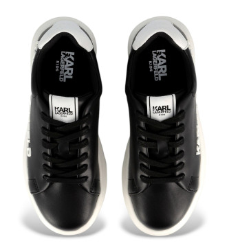 Karl Lagerfeld Zapatillas de piel con logo en relieve negro