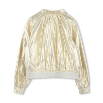 Karl Lagerfeld Strickjacke mit goldener Spitze und Zipfelmtze 