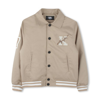 Karl Lagerfeld Beigefarbene Bomberjacke aus Twill