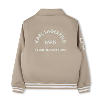 Karl Lagerfeld Beigefarbene Bomberjacke aus Twill