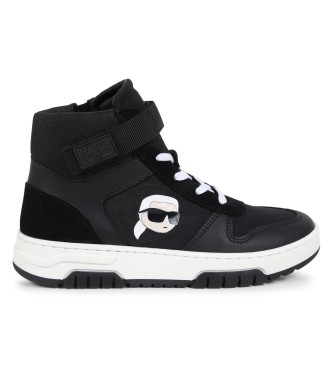 Karl Lagerfeld Hohe Turnschuhe aus schwarzem Leder