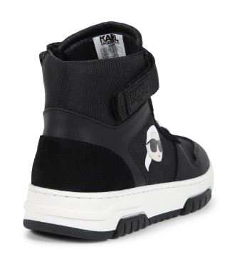 Karl Lagerfeld Hohe Turnschuhe aus schwarzem Leder