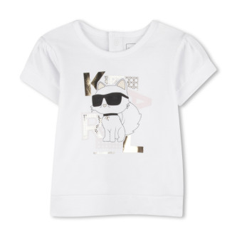 Karl Lagerfeld Conjunto de t-shirt e cales branco, rosa 