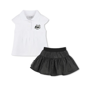 Karl Lagerfeld T-shirt and skirt set white, navy