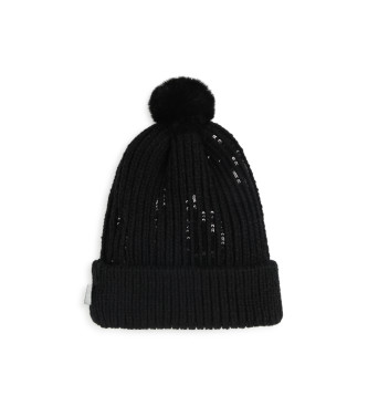 Karl Lagerfeld Black pompom hat