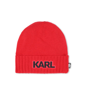 Karl Lagerfeld Red Turned Fist Hat