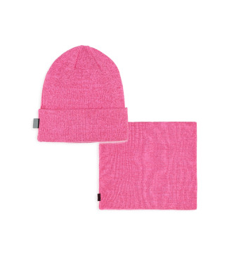 Karl Lagerfeld Set cappello + sciarpa rosa